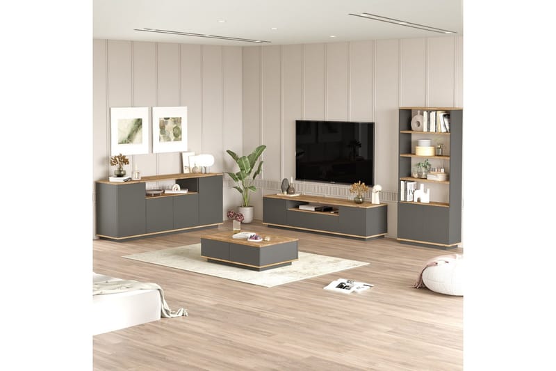 Jaivind Møbelsett for Stue - Brun/Antrasitt - Møbler - Møbelsett - Møbelsett til stue