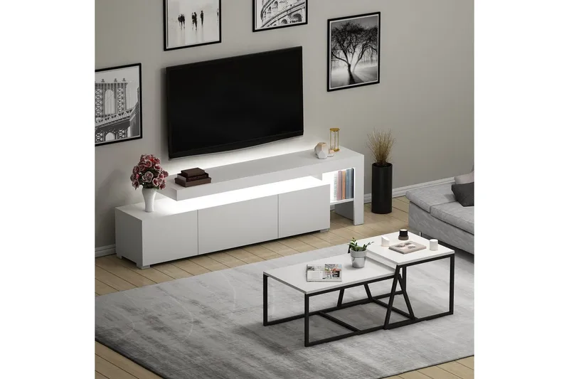 Jurukovo Møbelsett for Stue - Hvit - Møbler - Møbelsett - Møbelsett til stue