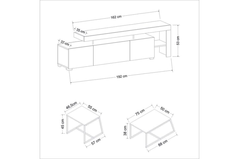 Jurukovo Møbelsett for Stue - Hvit - Møbler - Møbelsett - Møbelsett til stue