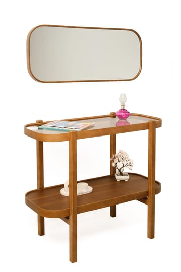 Kommode- og speilsett (2 deler) Wallxpert Alaska-sett (103 x 85 x 42 cm) Valnøtt transparent - valnøtt transparent - Møbler - Møbelsett - Møbelsett til soverom