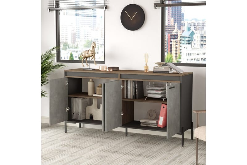 Kontormøbelsett Enor 8 Sølv / Antrasitt - Sølv/Antrasitt - Møbler - Møbelsett - Møbelsett til kontor