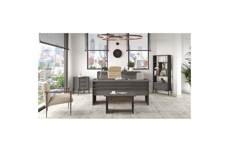 Kontormøbelsett Enor 9 Sølv / Antrasitt - Sølv/Antrasitt - Møbler - Møbelsett - Møbelsett til kontor