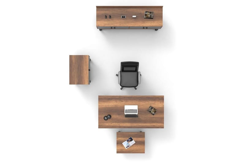 Kontormøbelsett Mono 09 Barokk / Antrasitt - Natur/Kullgrå - Møbler - Møbelsett - Møbelsett til kontor