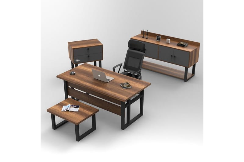 Kontormøbelsett Mono 09 Barokk / Antrasitt - Natur/Kullgrå - Møbler - Møbelsett - Møbelsett til kontor