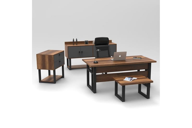 Kontormøbelsett Mono 09 Barokk / Antrasitt - Natur/Kullgrå - Møbler - Møbelsett - Møbelsett til kontor