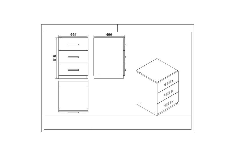 Kontormøbelsett Raveena 17 Eik / Svart - Eik / Svart - Møbler - Møbelsett - Møbelsett til kontor