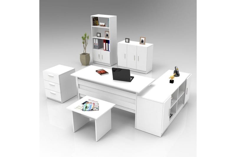 Kontormøbelsett Raveena 17 Hvit, Hvit