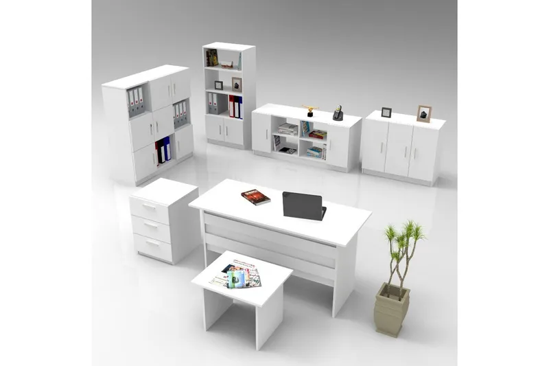 Kontormøbelsett Raveena 18 Hvit - Hvit - Møbler - Møbelsett - Møbelsett til kontor