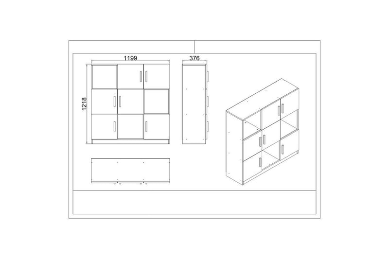 Kontormøbelsett Raveena 19 Hvit - Hvit - Møbler - Møbelsett - Møbelsett til kontor