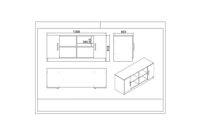 Kontormøbelsett Raveena 19 Hvit - Hvit - Møbler - Møbelsett - Møbelsett til kontor