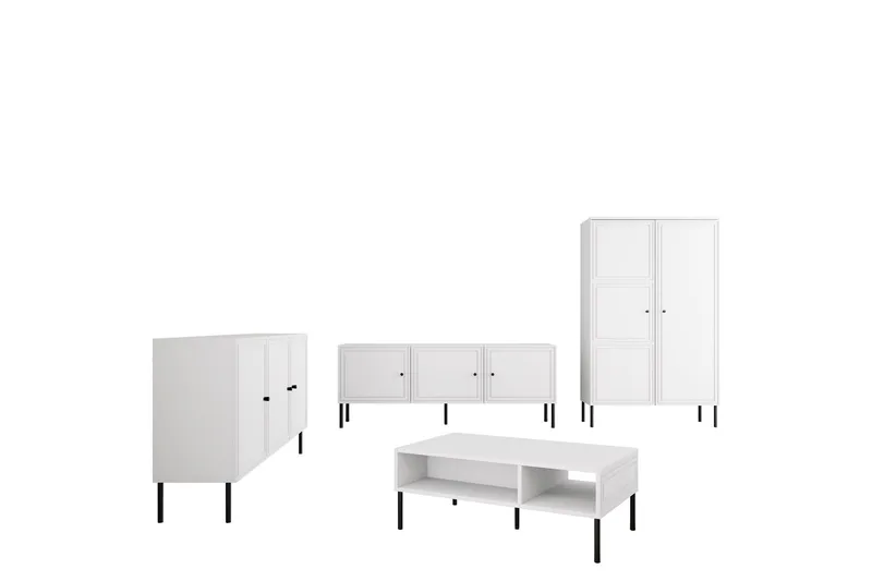 Laholm Møbelsett for Stue, Hvit