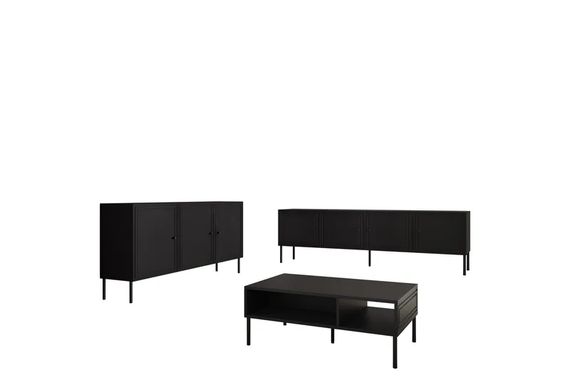 Laholm Møbelsett for Stue, Svart