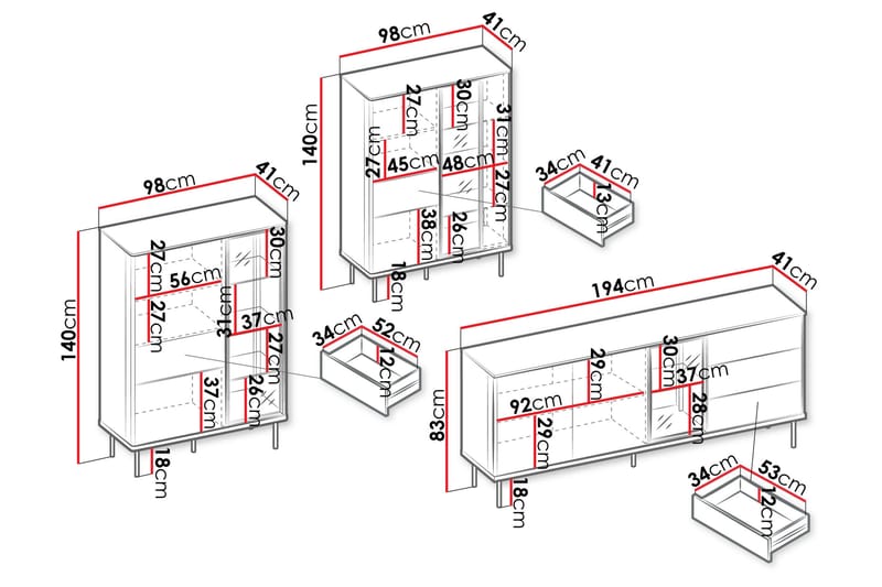 Levisa Møbelsett Til Stue - Cashmere - Møbler - Møbelsett - Møbelsett til stue