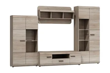 Link Mediamøbler 300x54x194 cm - Beige / Grå - Møbler - Møbelsett - Møbelsett til stue