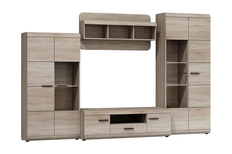 Link Mediamøbler 300x54x194 cm, Beige / Grå