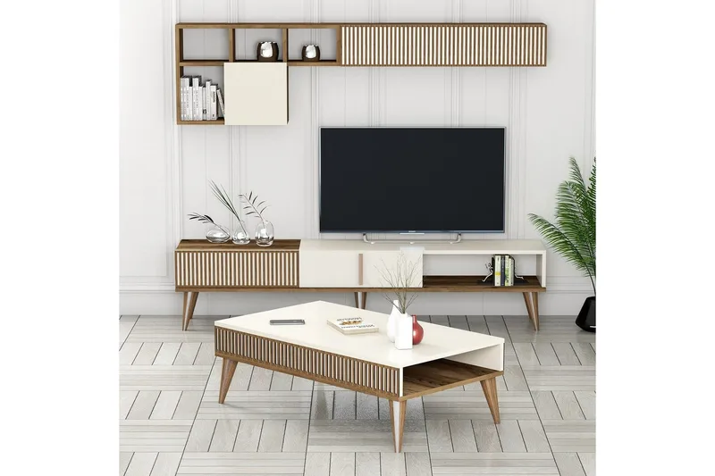 Lissione Møbelsett for Stue, Natur/Hvit