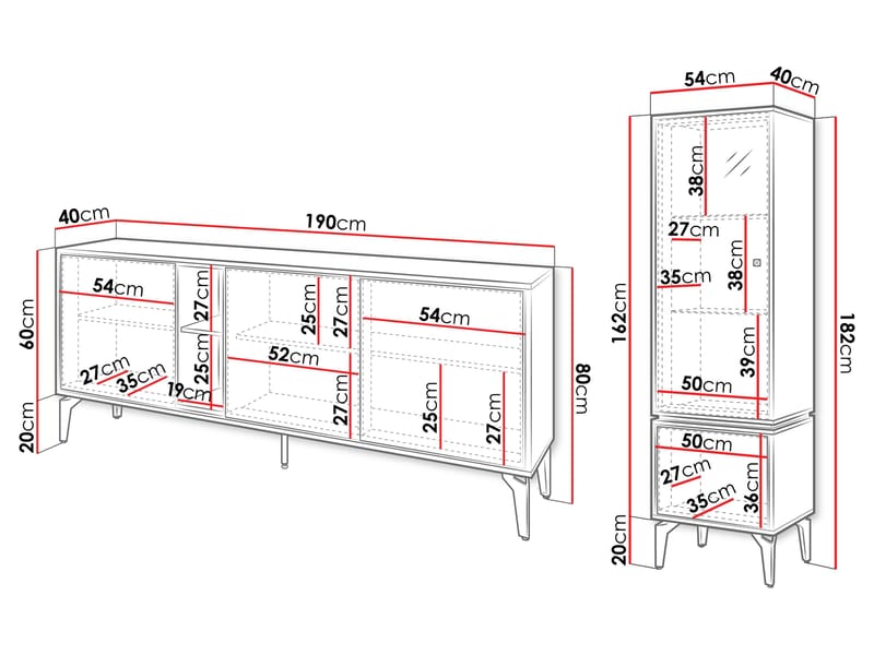 Lorvenn Møbelsett for stue - Brun/Svart - Møbler - Møbelsett - Møbelsett til stue