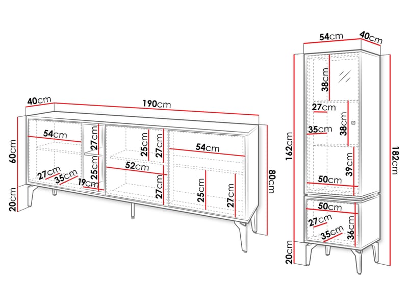 Lorvenn Møbelsett for stue - Brun/Svart - Møbler - Møbelsett - Møbelsett til stue