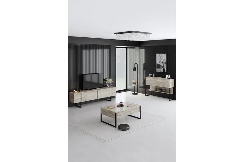 Luxe Møbelssett for Stue - Beige/Svart - Møbler - Møbelsett - Møbelsett til stue