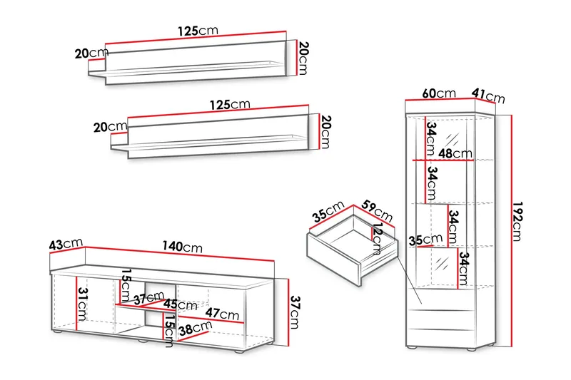Lyrosen Møbelsett for Stue - Beige - Møbler - Møbelsett - Møbelsett til stue