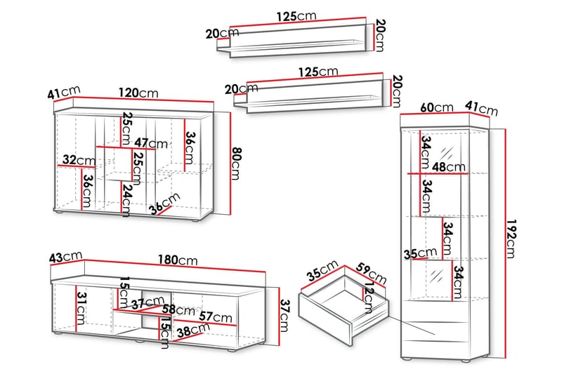Lyrosen Møbelsett for Stue - Beige - Møbler - Møbelsett - Møbelsett til stue