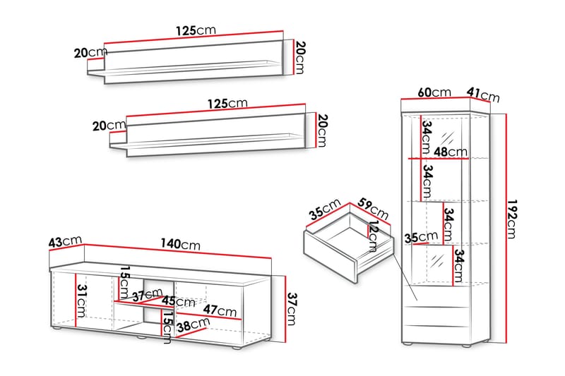 Lyrosen Møbelsett for Stue - Beige - Møbler - Møbelsett - Møbelsett til stue