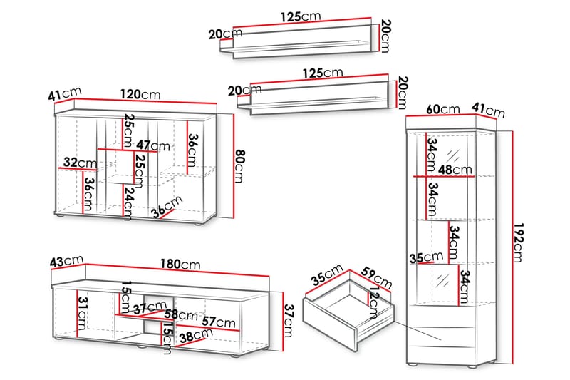 Lyrosen Møbelsett for Stue - Beige - Møbler - Møbelsett - Møbelsett til stue