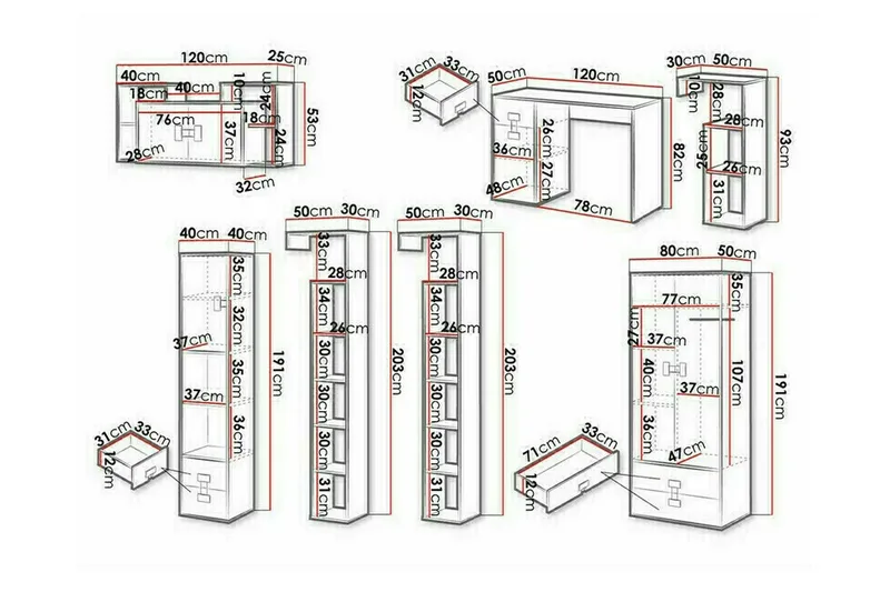Brown - Møbler - Møbelsett - Møbelsett til soverom