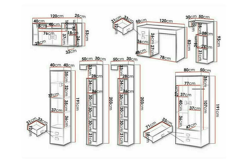 Brown - Møbler - Møbelsett - Møbelsett til soverom