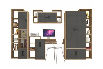Grey High Gloss - Møbler - Møbelsett - Møbelsett til soverom