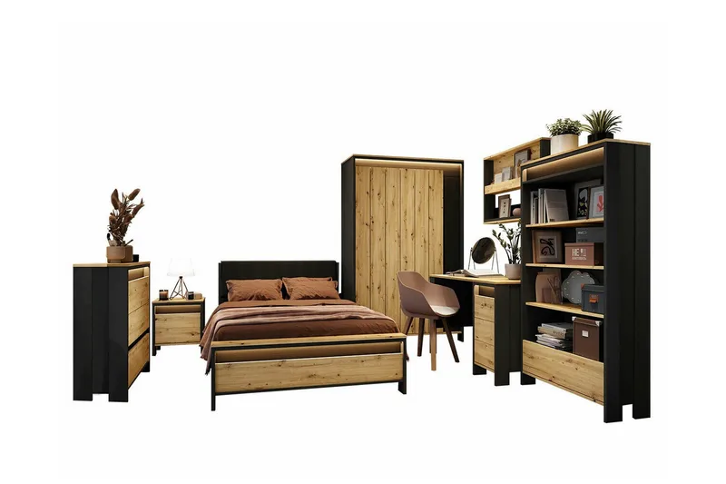 Rathmore Møbelsett For Soverommet, Svart