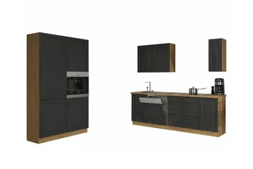 Templemore Möbelset För Kök & Matplats Black/Dark Wood - Møbler - Møbelsett - Møbelsett til kjøkken & spiseplass