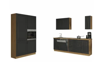 Templemore Möbelset För Kök & Matplats Black/Wood - Møbler - Møbelsett - Møbelsett til kjøkken & spiseplass