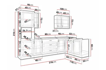 Templemore Möbelset För Kök & Matplats Black/Wood - Møbler - Møbelsett - Møbelsett til kjøkken & spiseplass