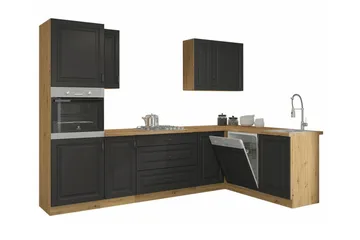 Templemore Möbelset För Kök & Matplats Black/Wood - Møbler - Møbelsett - Møbelsett til kjøkken & spiseplass