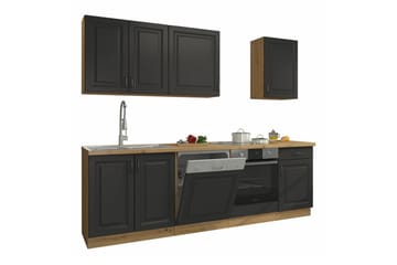Templemore Möbelset För Kök & Matplats Black/Wood - Møbler - Møbelsett - Møbelsett til kjøkken & spiseplass