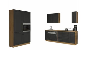 Templemore Möbelset För Kök & Matplats Black/Wood - Møbler - Møbelsett - Møbelsett til kjøkken & spiseplass