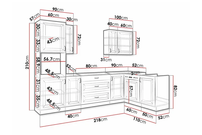 Templemore Möbelset För Kök & Matplats Brown/Wood - Møbler - Møbelsett - Møbelsett til kjøkken & spiseplass
