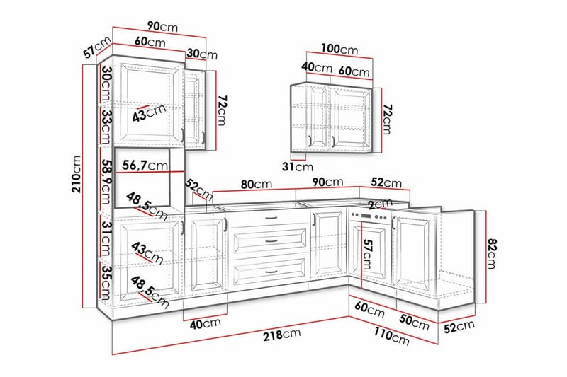 Templemore Möbelset För Kök & Matplats Brown/Wood - Møbler - Møbelsett - Møbelsett til kjøkken & spiseplass