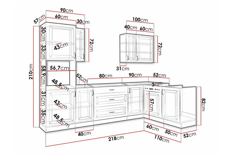 Templemore Möbelset För Kök & Matplats Brown/Wood - Møbler - Møbelsett - Møbelsett til kjøkken & spiseplass