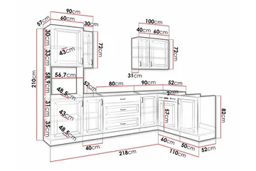 Templemore Möbelset För Kök & Matplats Brown/Wood - Møbler - Møbelsett - Møbelsett til kjøkken & spiseplass