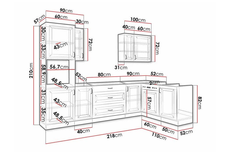 Templemore Möbelset För Kök & Matplats White - Møbler - Møbelsett - Møbelsett til kjøkken & spiseplass