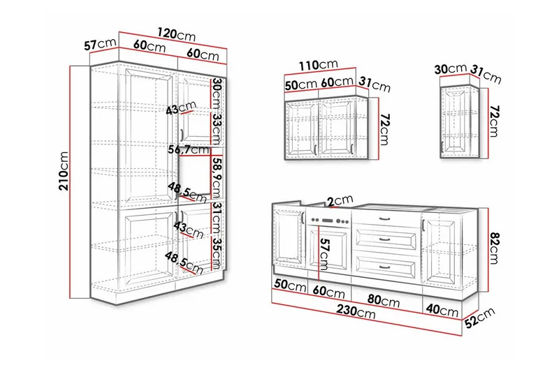 Templemore Möbelset För Kök & Matplats White - Møbler - Møbelsett - Møbelsett til kjøkken & spiseplass