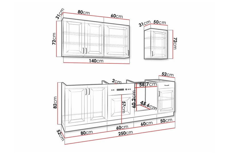 Templemore Möbelset För Kök & Matplats White - Møbler - Møbelsett - Møbelsett til kjøkken & spiseplass