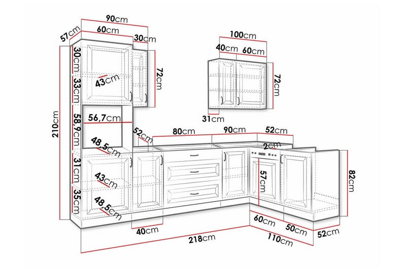 Templemore Möbelset För Kök & Matplats White - Møbler - Møbelsett - Møbelsett til kjøkken & spiseplass