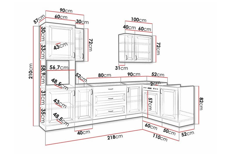 Templemore Möbelset För Kök & Matplats White - Møbler - Møbelsett - Møbelsett til kjøkken & spiseplass