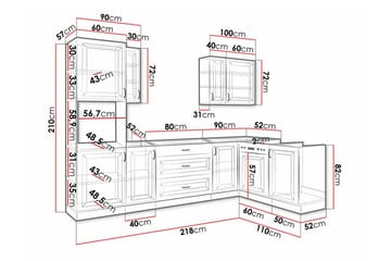 Templemore Möbelset För Kök & Matplats White - Møbler - Møbelsett - Møbelsett til kjøkken & spiseplass