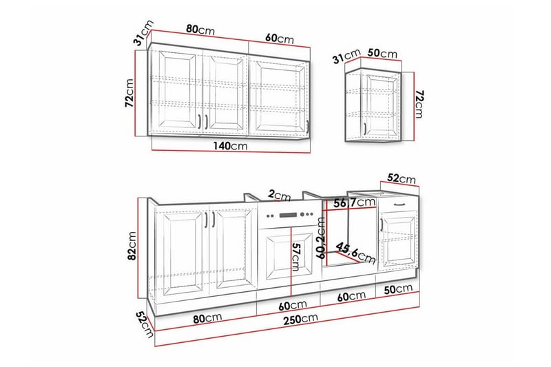 Templemore Möbelset För Kök & Matplats White/Wood - Møbler - Møbelsett - Møbelsett til kjøkken & spiseplass