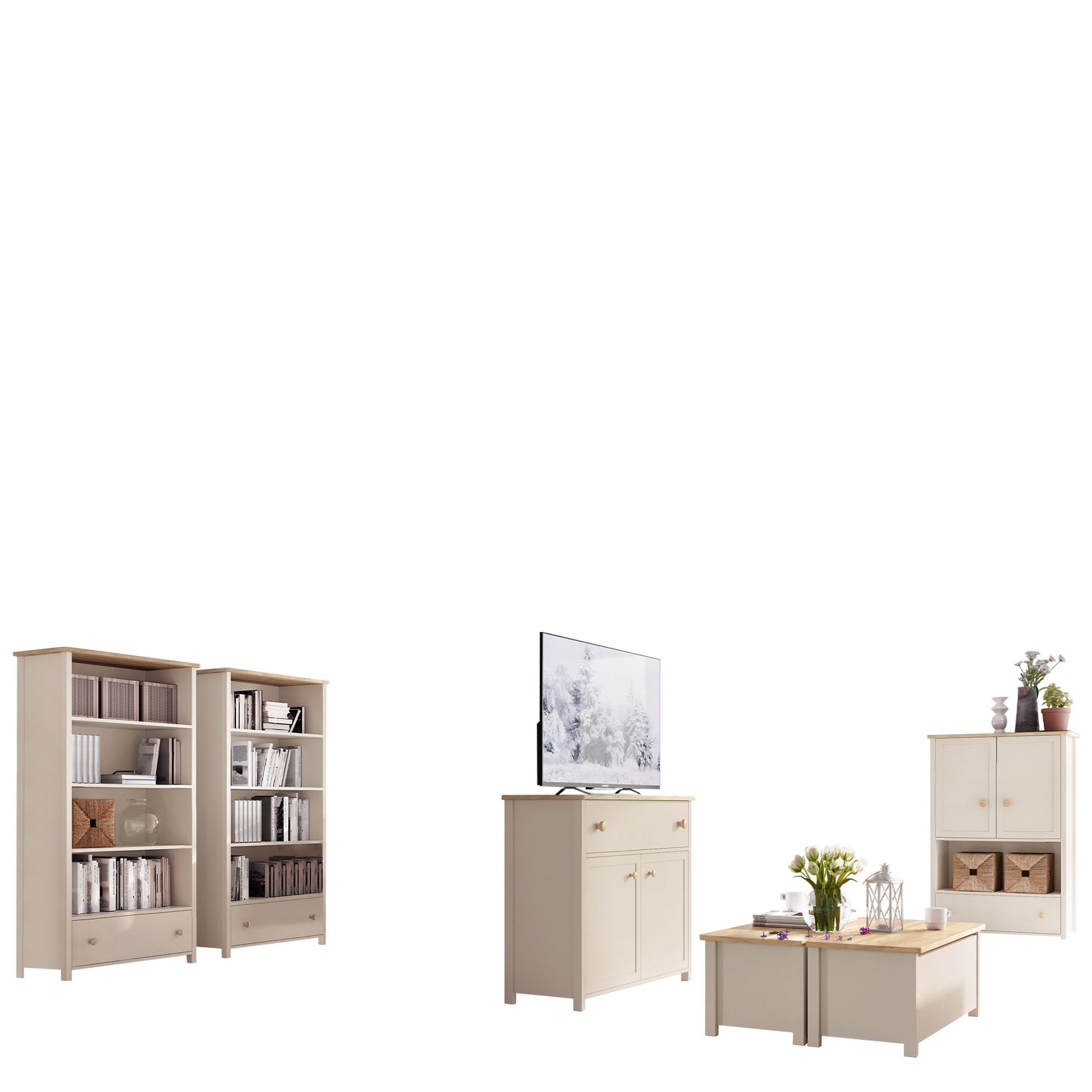 møbelsett Story Beige, eik - Beige, eik
