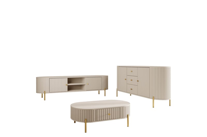 Maggio Møbelsett For Stue - Beige - Møbler - Møbelsett - Møbelsett til stue